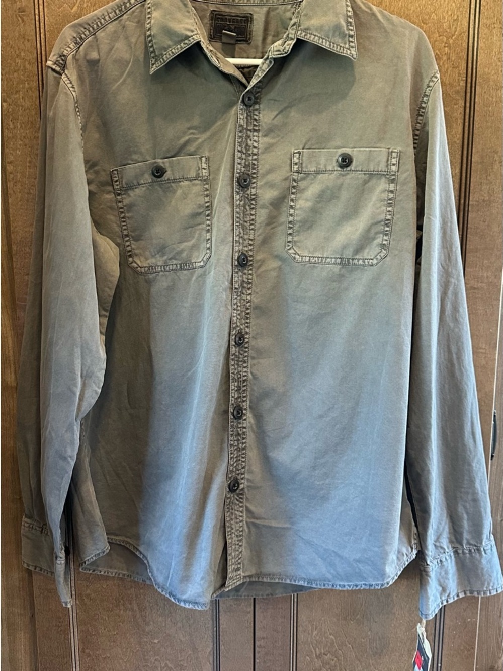 NWT  Converse Grey Button Down Size Medium